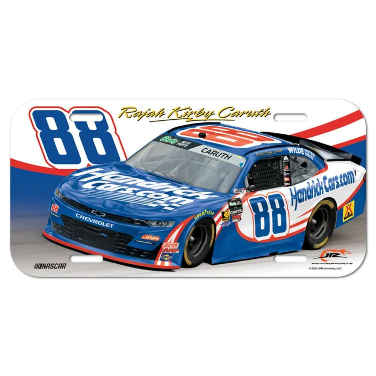 Rajah Caruth #88 HendrickCars.com Plastic License Plate