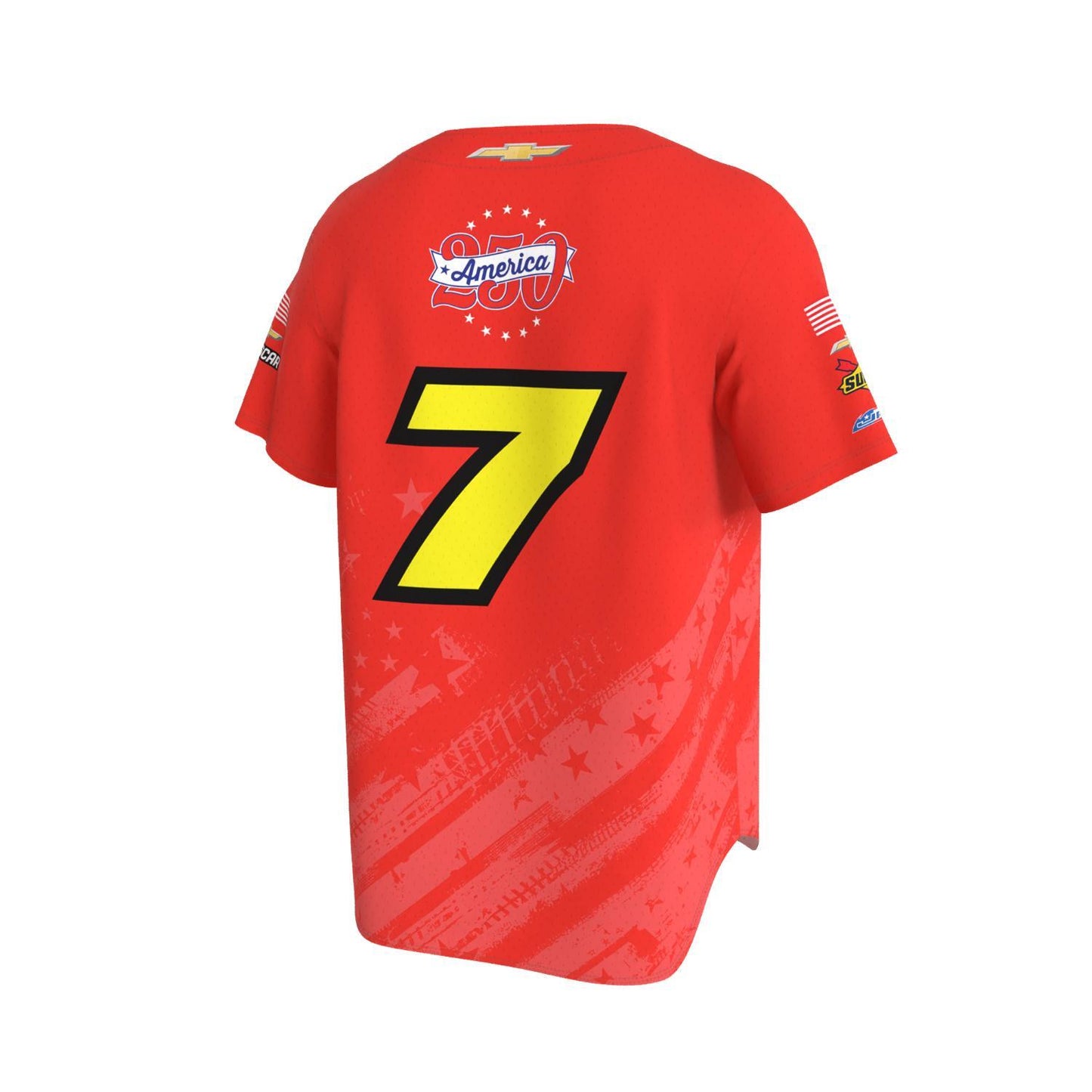Justin Allgaier #7 Patriotic Brandt Sublimated Baseball Jersey