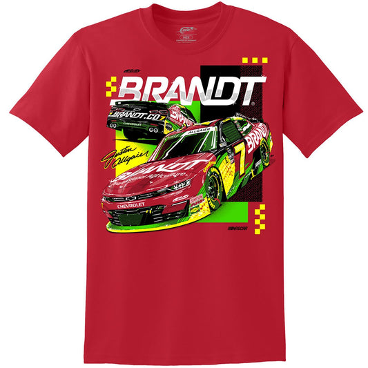 Justin Allgaier #7 2025 Brandt Red T-shirt