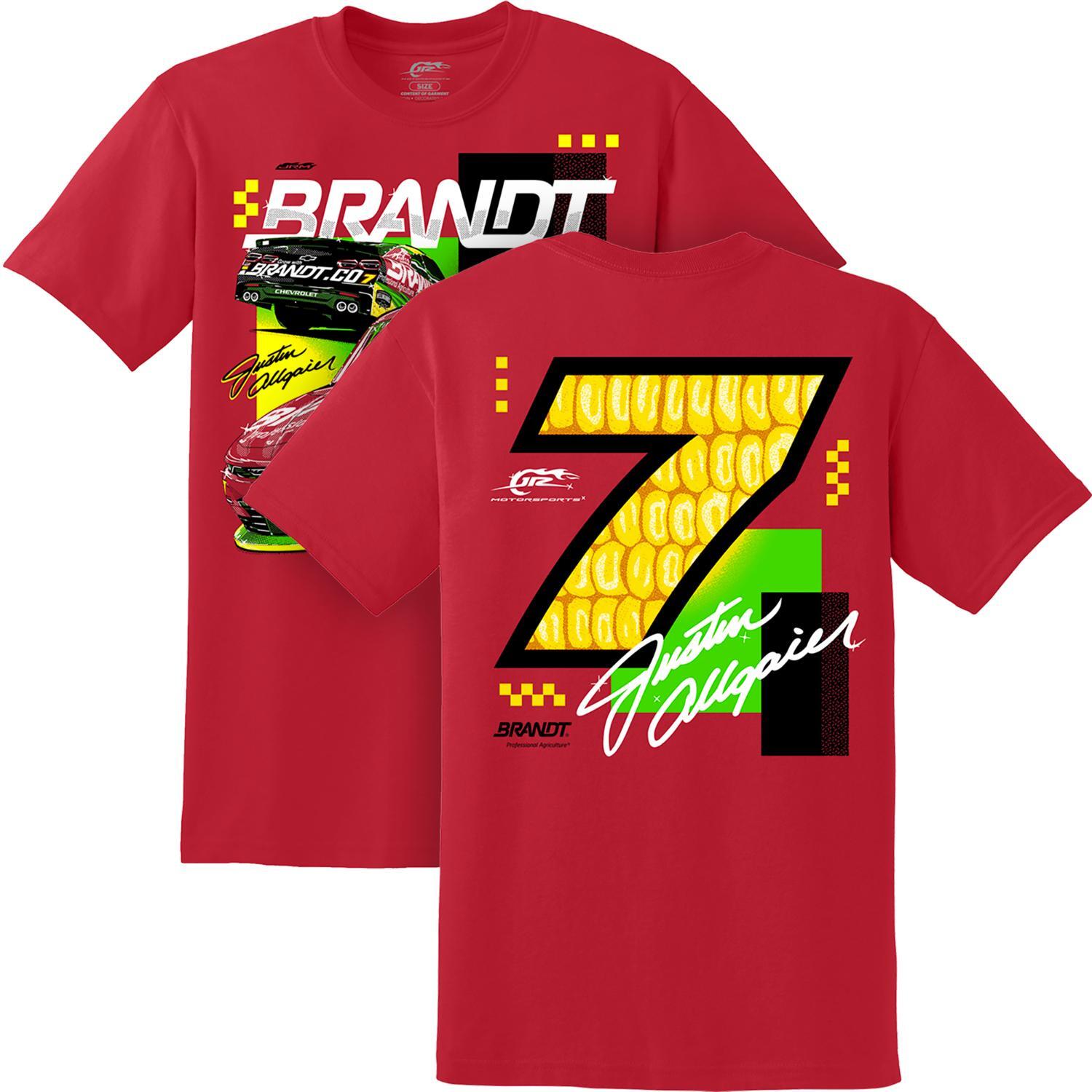 Justin Allgaier #7 2025 Brandt Red T-shirt – Shop JR Nation