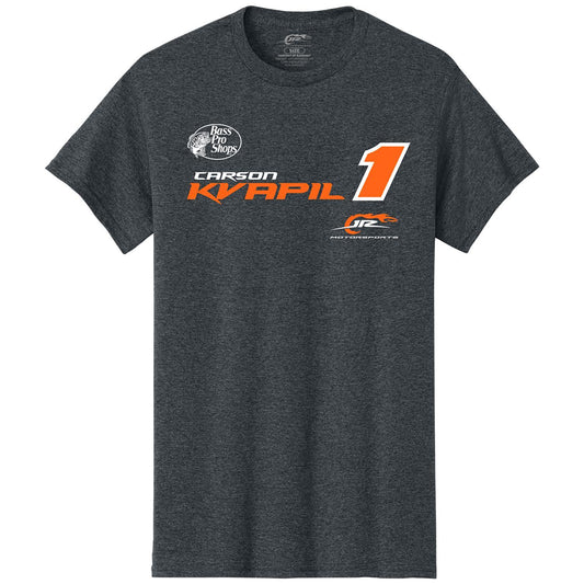 Carson Kvapil #1 Bass Pro Shops Dark Heather T-shirt