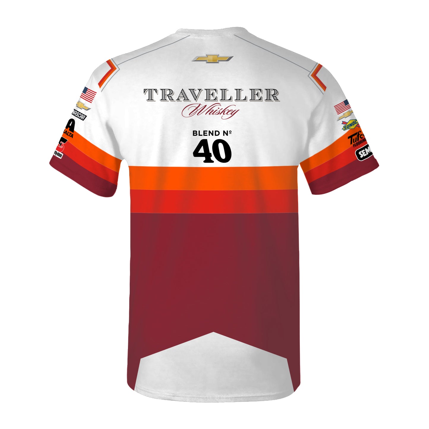 Justin Allgaier #40 Traveller Whiskey Sublimated Uniform T-shirt