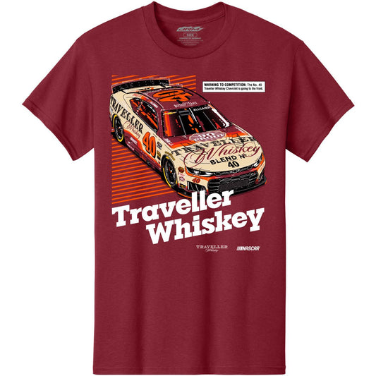 Justin Allgaier #40 Traveller Whiskey Cardinal T-shirt