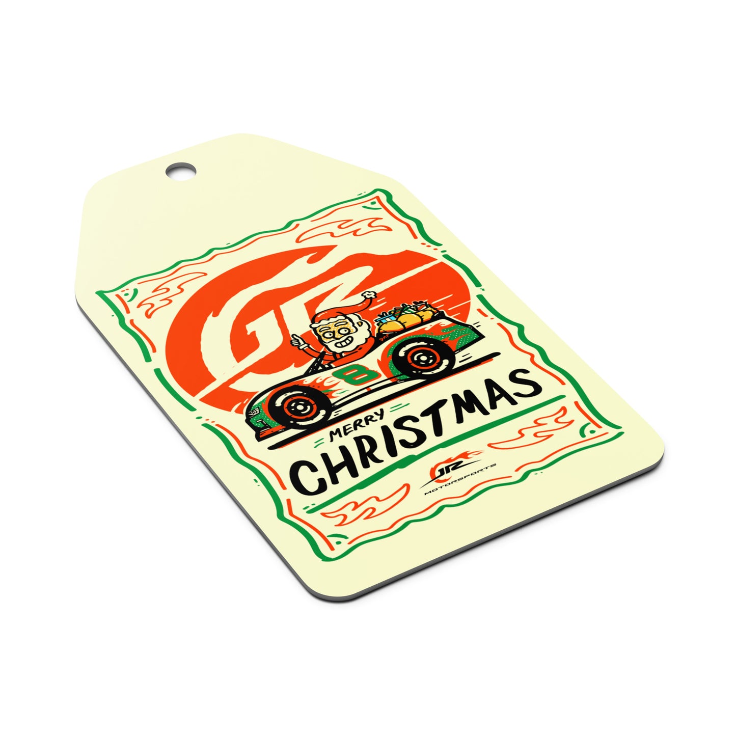 JR Motorsports Santa Metal Ornament