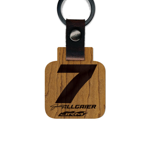 Justin Allgaier #7 Wooden Keychain