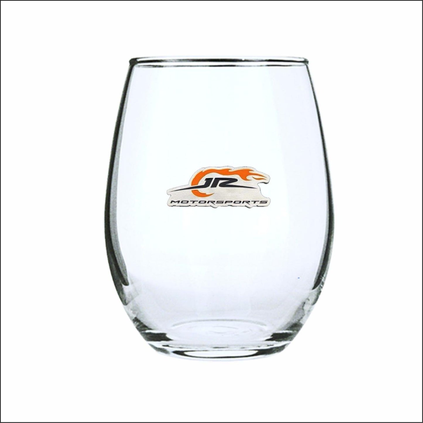 JR Motorsports Pewter Logo 15oz Stemless Wine Glass