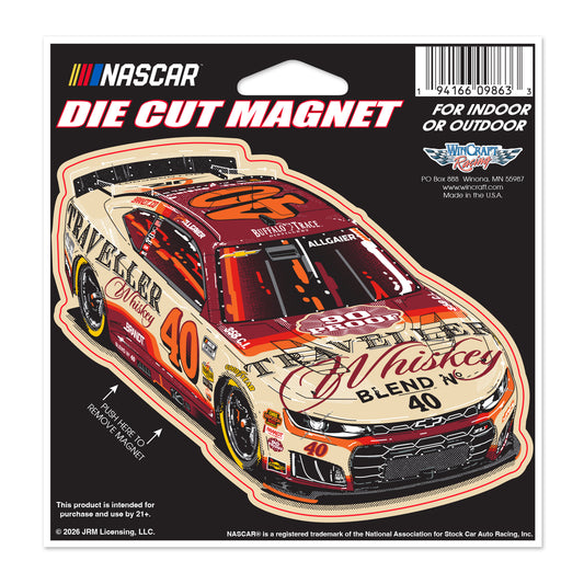 Justin Allgaier #40 2026 Traveller Whiskey Die-Cut Magnet