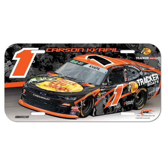 Carson Kvapil No. 1 Bass Pro Shops Plastic License Plate