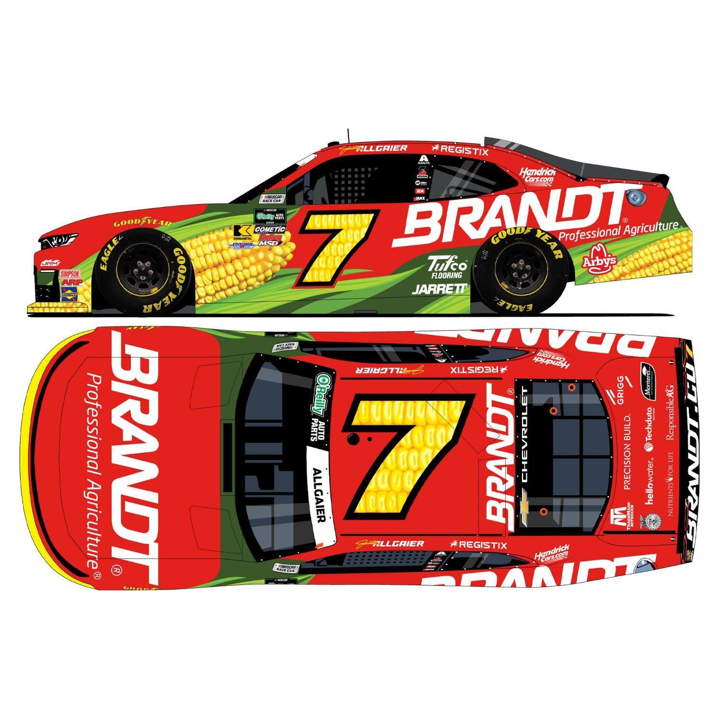 Justin Allgaier #7 2026 Brandt 1:64 Hard Top Die-Cast