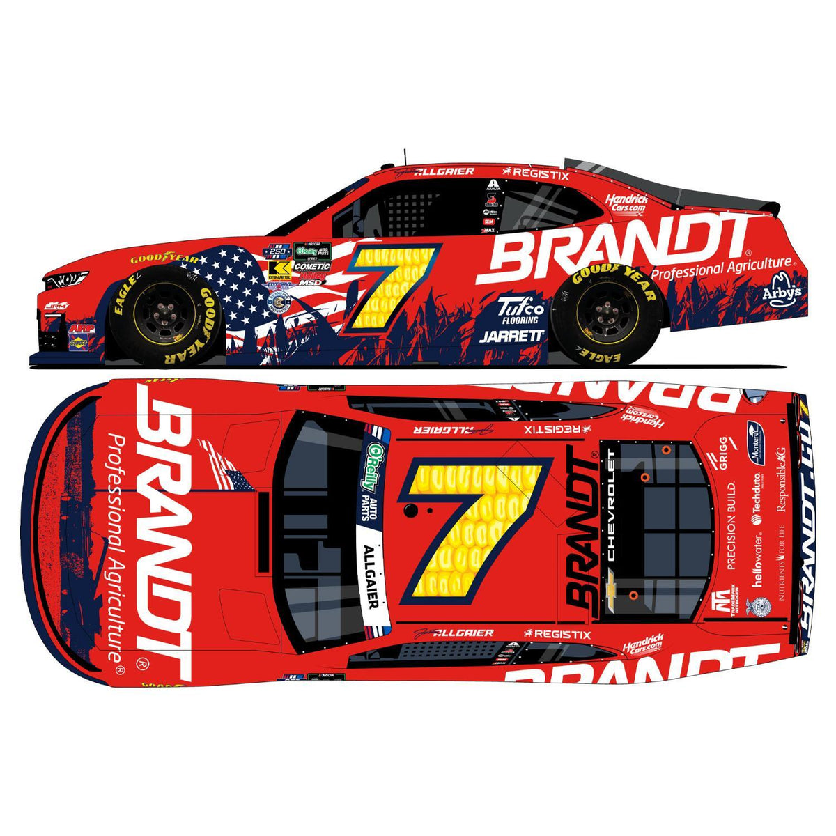Justin Allgaier #7 2026 Brandt Patriotic 1:64 Hard Top Die-Cast