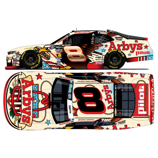 Autographed Sammy Smith #8 2026 Arby's Patriotic 1:24 HO Foil Number Die-Cast