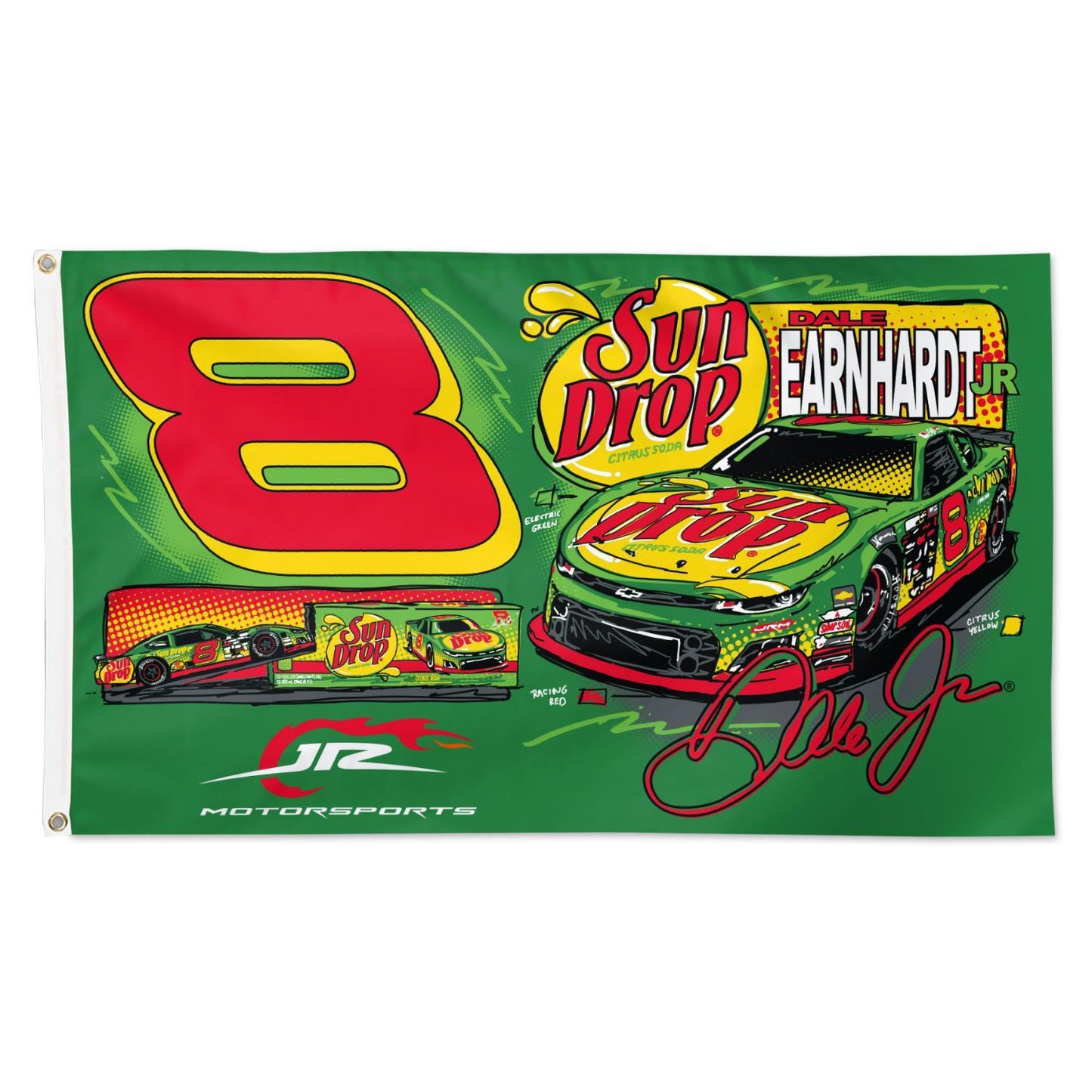 Dale Earnhardt Jr #8 2026 Sun Drop 3' x 5' Flag