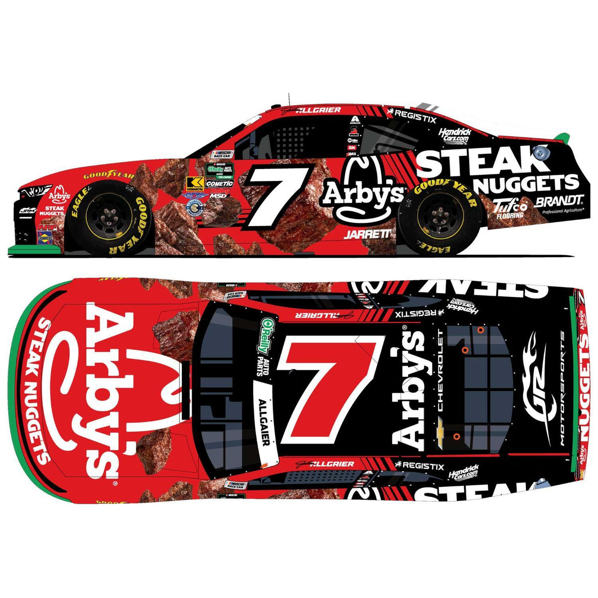 Justin Allgaier #7 2026 Arby's Steak Nuggets 1:24 HO Die-Cast