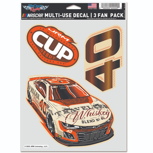 Justin Allgaier #40 Traveller Whiskey 3 Pack Decal