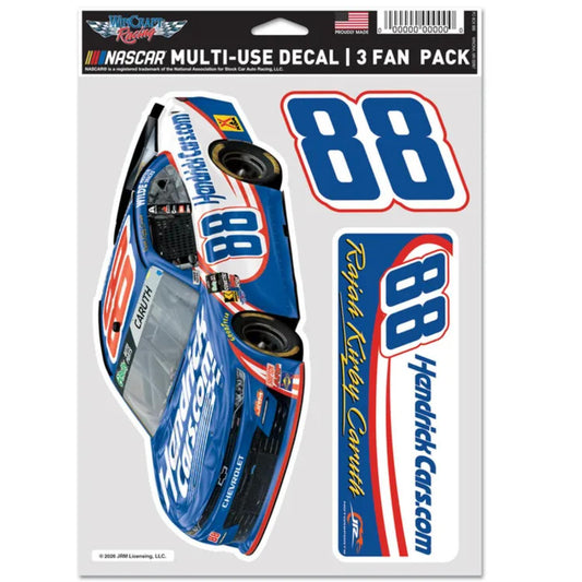 Rajah Caruth #88 HendrickCars.com 3-Pack Fan Decals