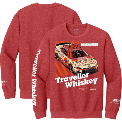 Justin Allgaier #40 Traveller Whiskey Scarlet Crewneck