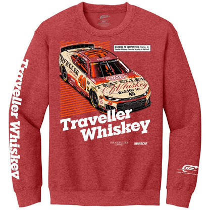 Justin Allgaier #40 Traveller Whiskey Scarlet Crewneck