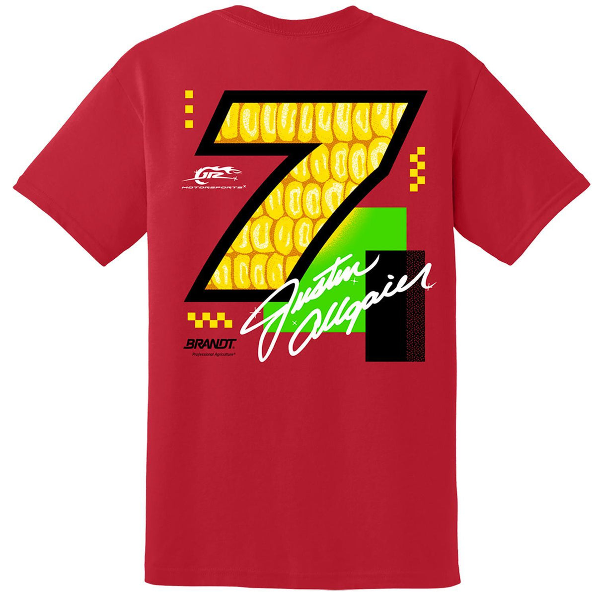 Justin Allgaier #7 2025 Brandt Red T-shirt
