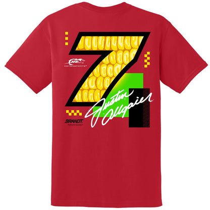 Justin Allgaier #7 2025 Brandt Red T-shirt