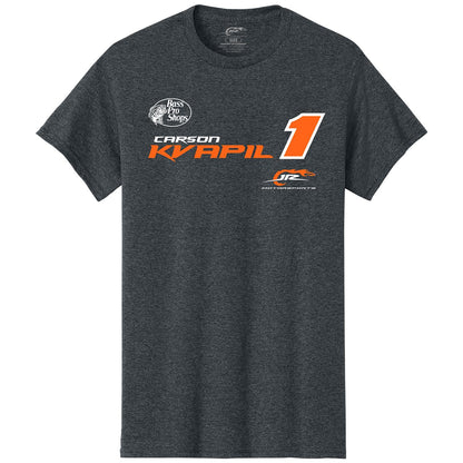 Carson Kvapil #1 Bass Pro Shops Dark Heather T-shirt