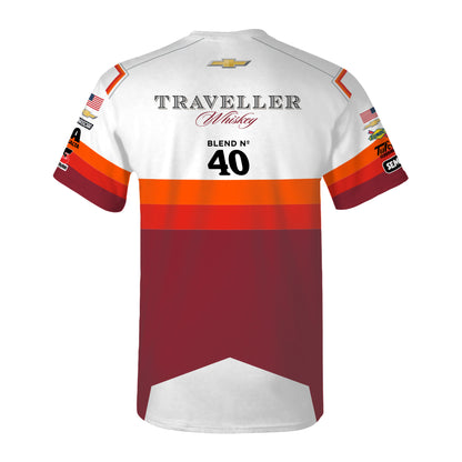 Justin Allgaier #40 Traveller Whiskey Sublimated Uniform T-shirt