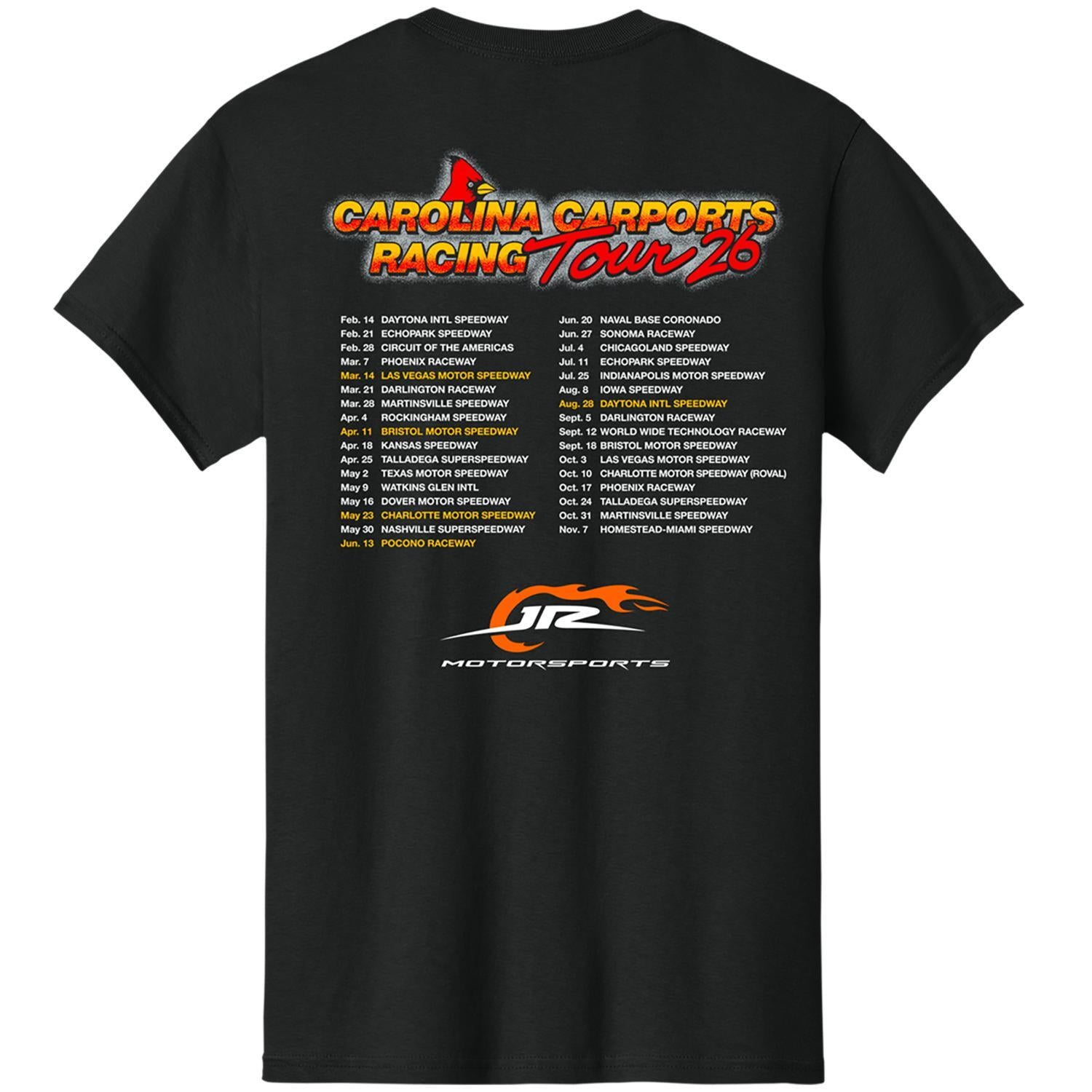 Justin Allgaier #7 Carolina Carports Racing Tour T-Shirt