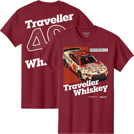 Justin Allgaier #40 Traveller Whiskey Cardinal T-shirt