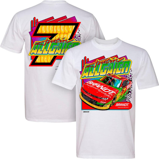 Justin Allgaier #7 Brandt Corn White T-shirt