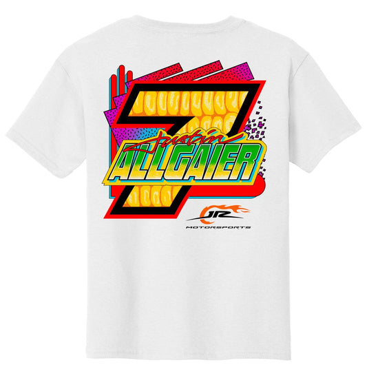 Justin Allgaier #7 Brandt Corn Youth White T-shirt