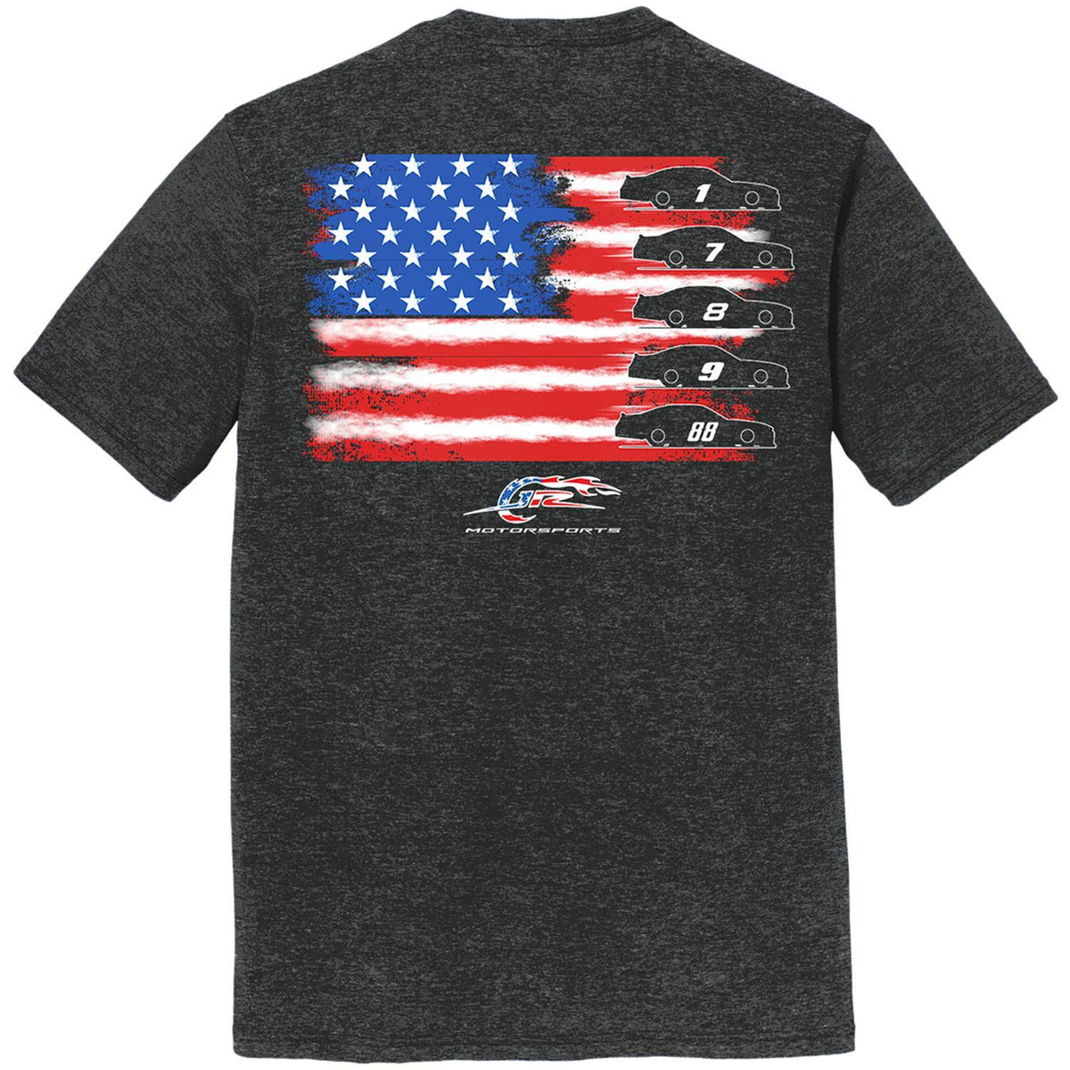 JR Motorsports Black Heather Flag T-shirt