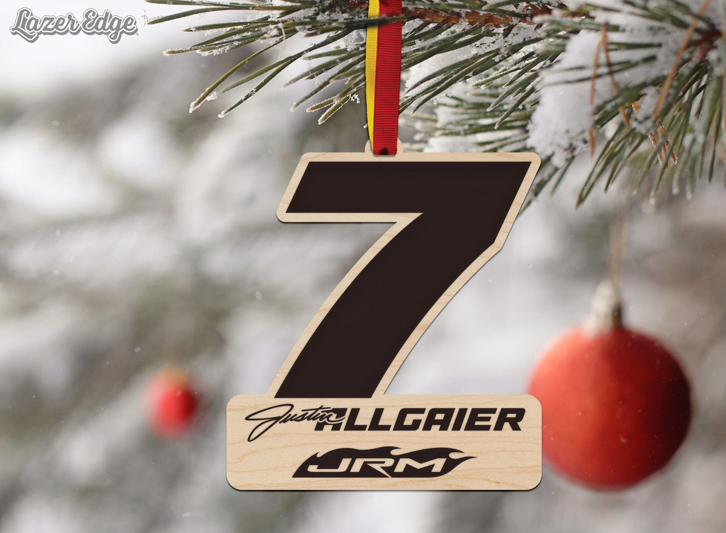 Justin Allgaier #7 Wooden Ornament