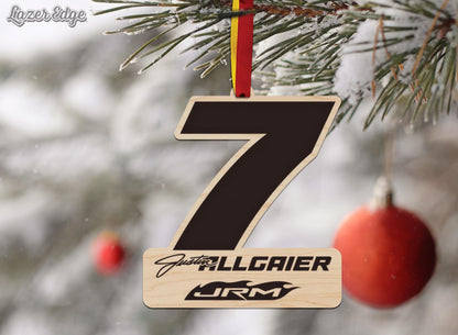 Justin Allgaier #7 Wooden Ornament