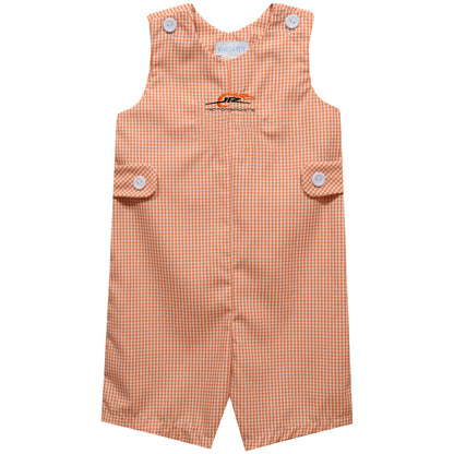 JR Motorsports Vive La Fete Gingham Jon Jon Romper - Orange