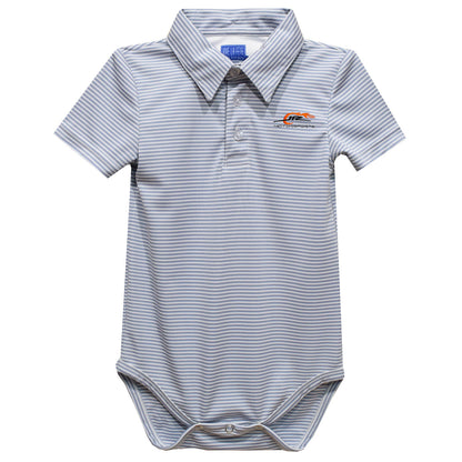 JR Motorsports Vive La Fete Polo Pencil Stripe Bodysuit - Gray