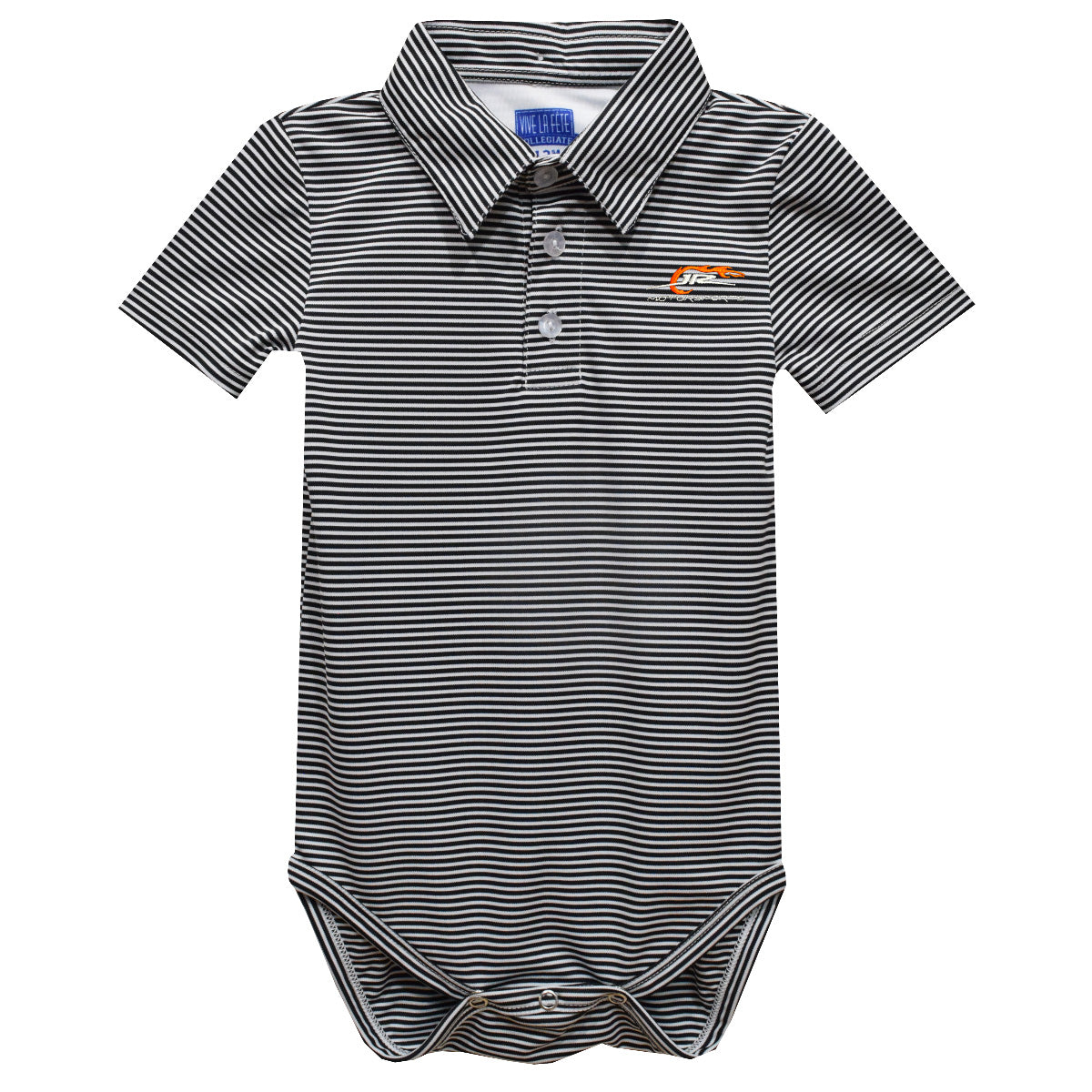 JR Motorsports Vive La Fete Polo Pencil Stripe Bodysuit - Black