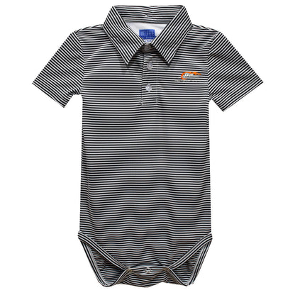 JR Motorsports Vive La Fete Polo Pencil Stripe Bodysuit - Black