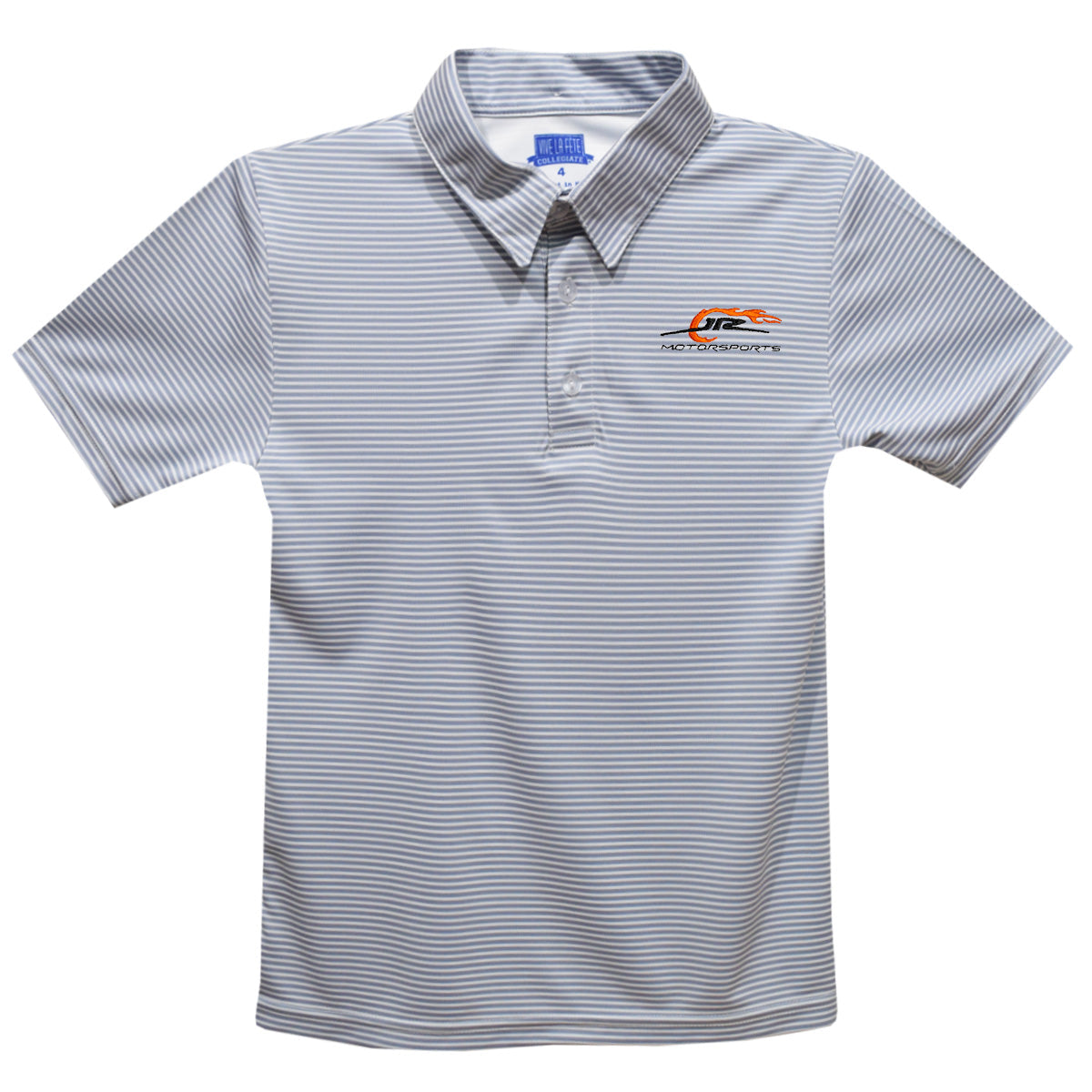JR Motorsports Vive La Fete Pencil Stripe Polo - Gray