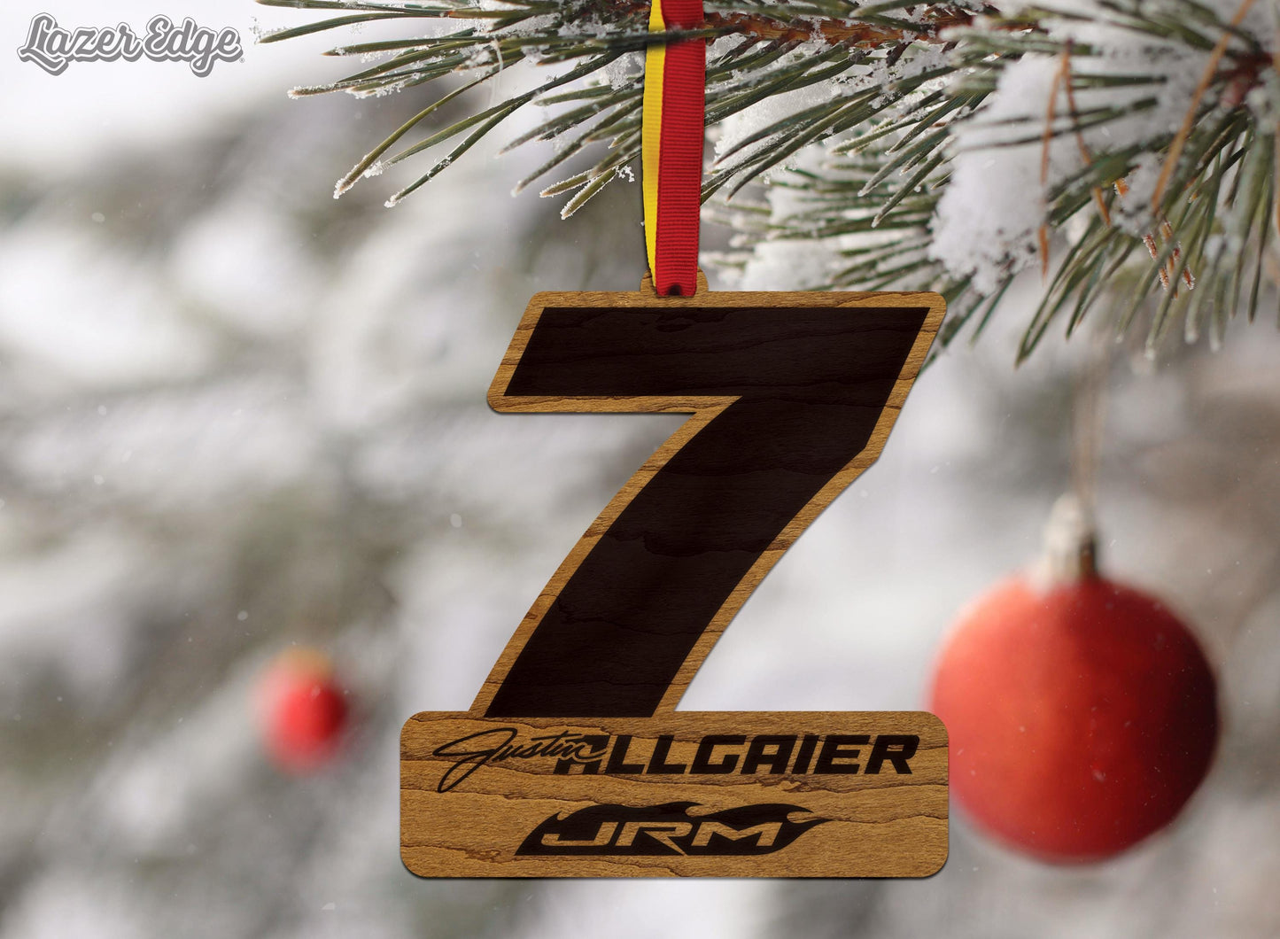 Justin Allgaier #7 Wooden Ornament