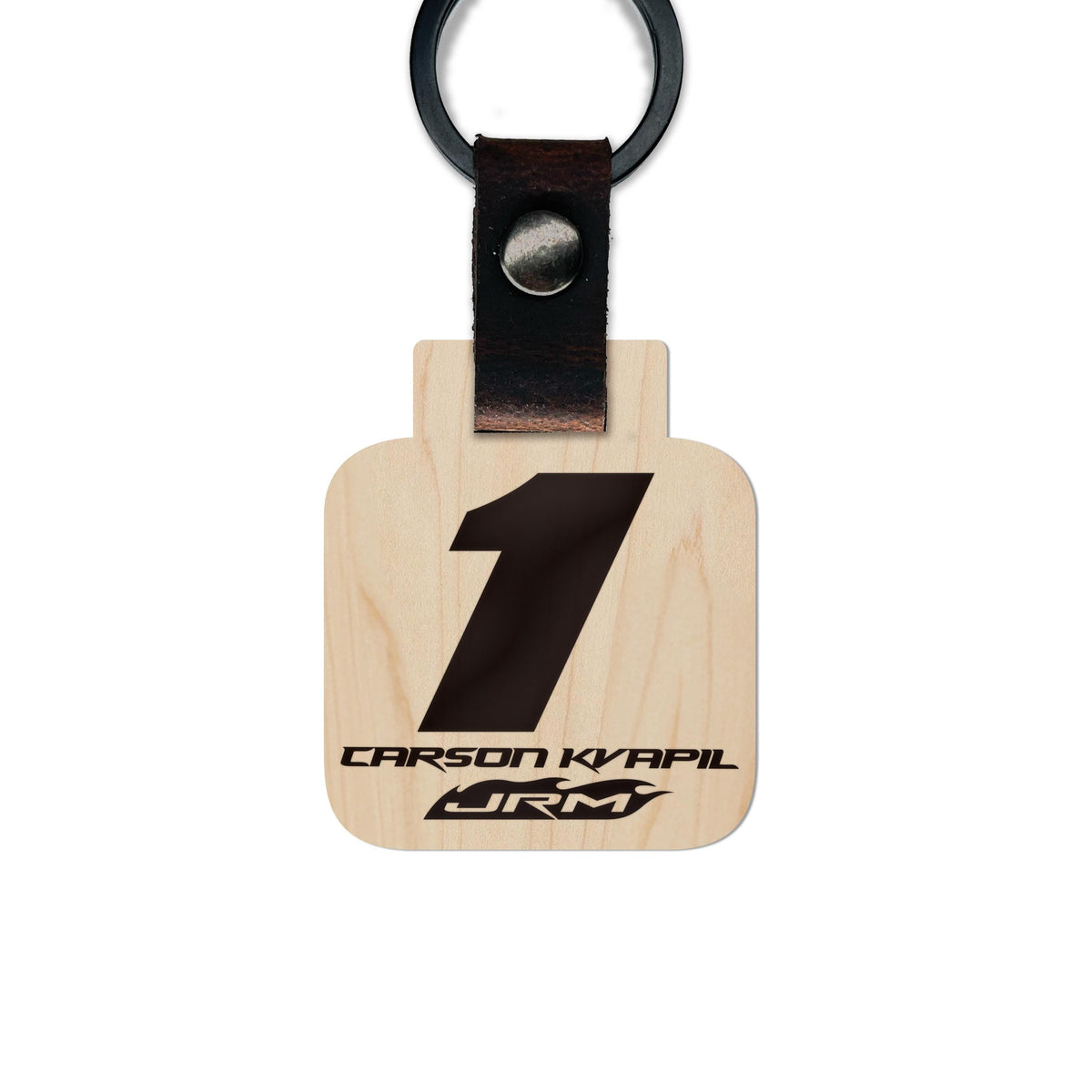 Carson Kvapil #1 Wooden Keychain