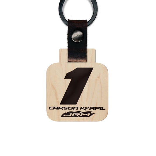 Carson Kvapil #1 Wooden Keychain
