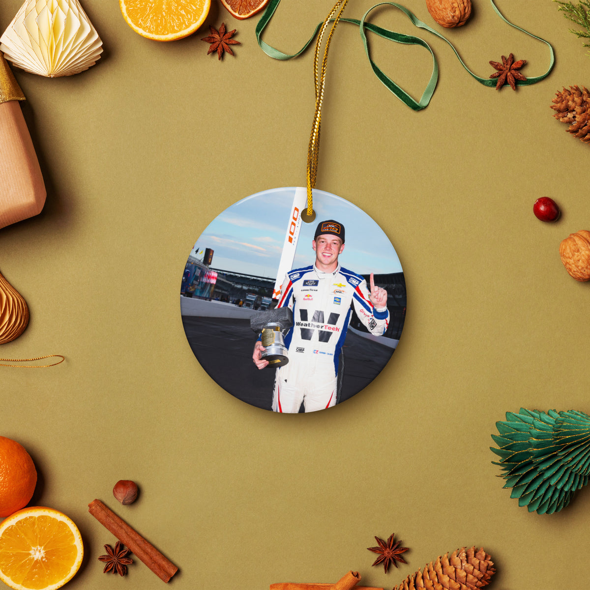 Connor Zilisch JRM 100th Win Ceramic Ornament