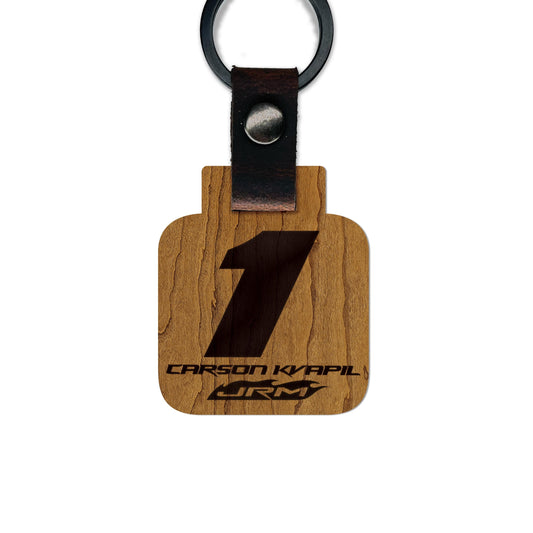 Carson Kvapil #1 Wooden Keychain